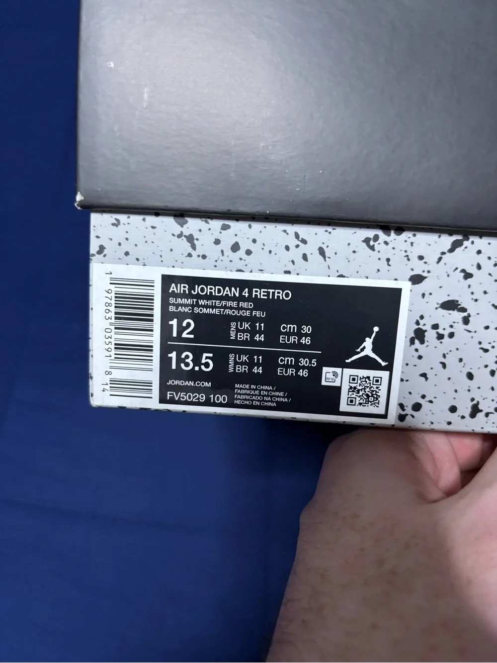 Jordan 4 Retro OG White Cement 2025 Size 12